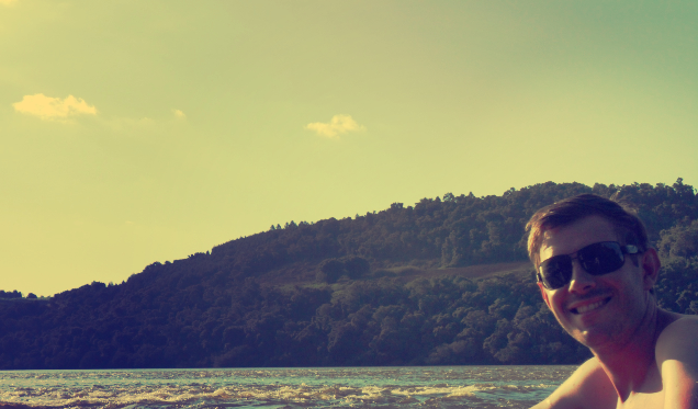 Pôr-do-sol no rio Uruguai